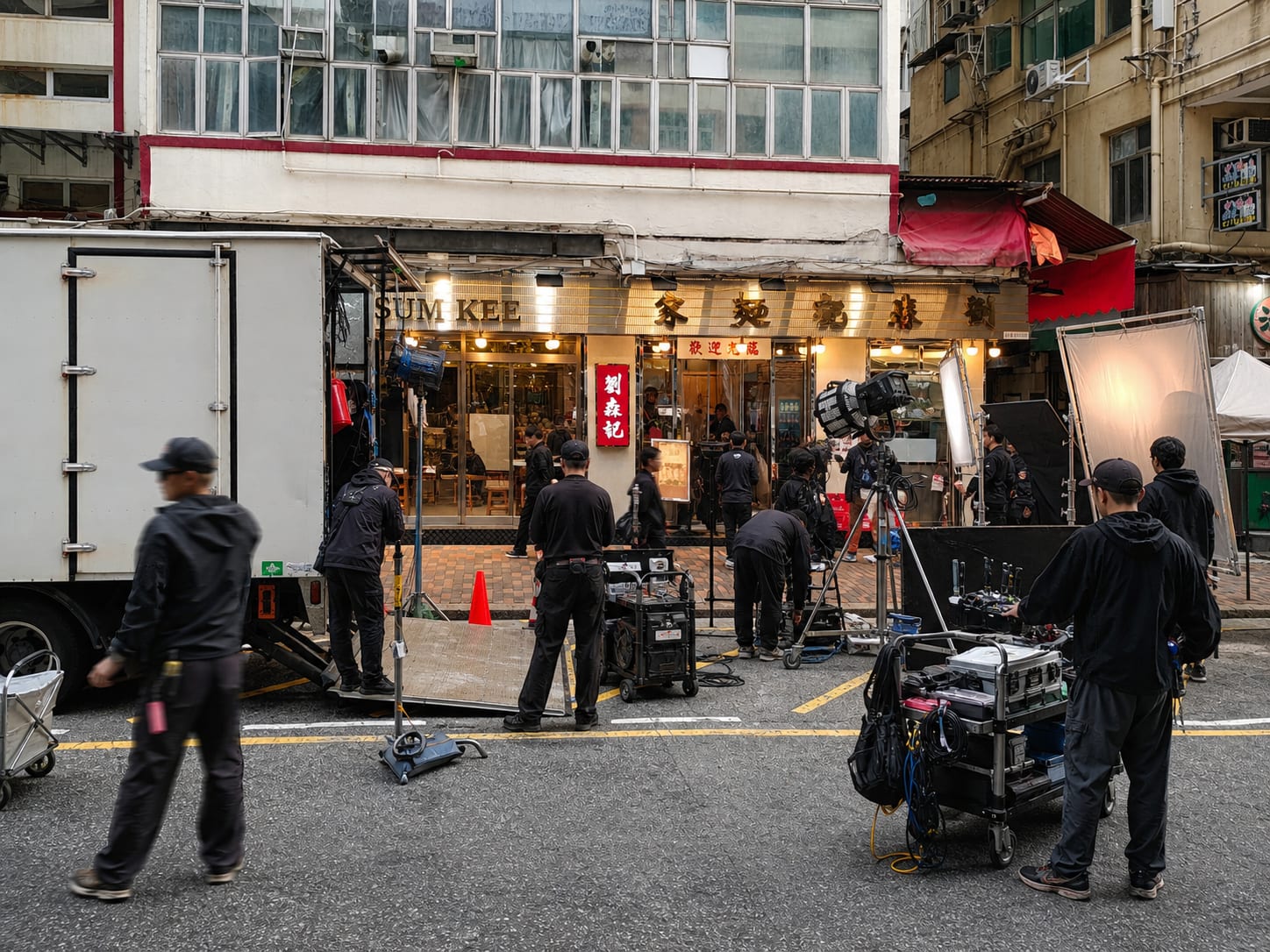 Hong Kong Gaffer on a Hong Kong production set.